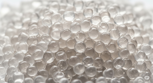 grani di polipropilene trasparenti