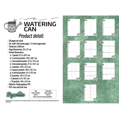 Watering Can - A4 Pagine miste con tasche per raccoglitori
