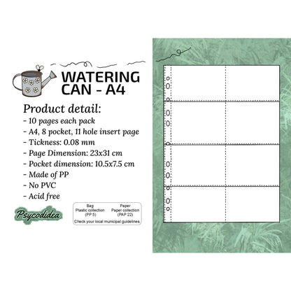 A4 Pagine con 8 tasche per raccoglitori etichetta